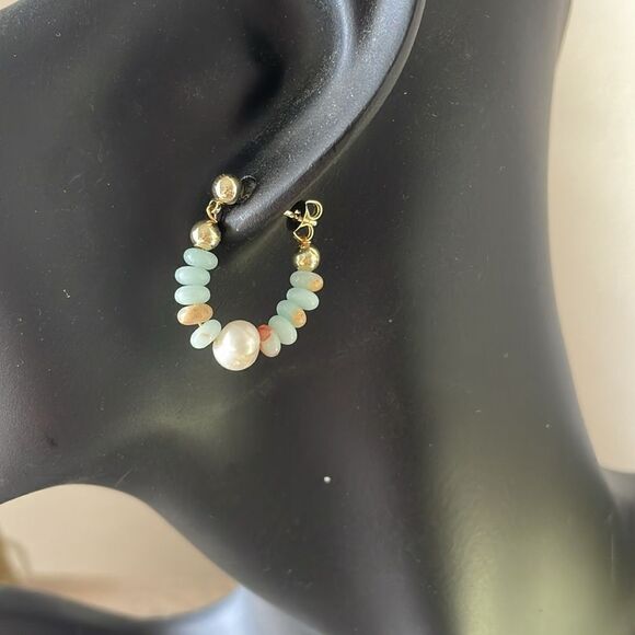 Vintage style hoop earrings N282 - Picture 5 of 5